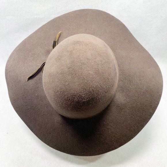 Grace Hats Brown Wool Wide Brim Hat main image 4